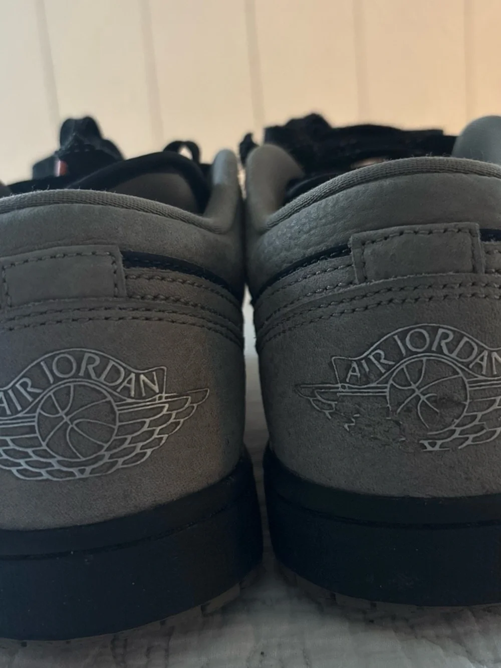 Jordan 1s Low-Top Sneakers in Black & Gray